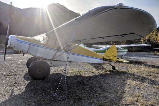 Piper PA-12 Super Cruiser (N7994H) - Girdwood/Alyeska Airport tie-down lot, Girdwood AK