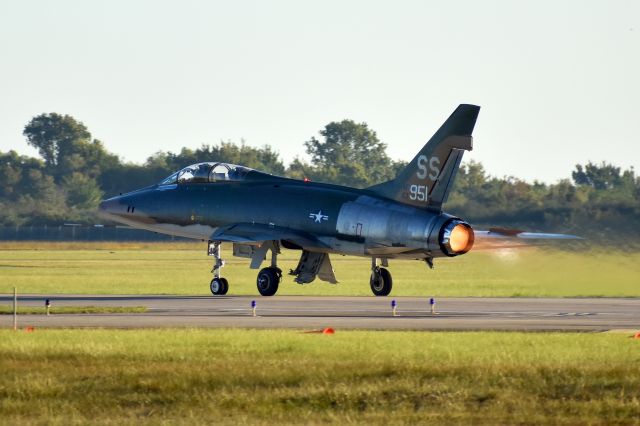 North American Super Sabre (N26AZ) - The Collings Foundation Hun blasting off on a morning photo sortie.