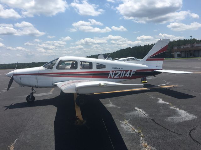 Piper Cherokee (N2114F) - Final instructional day in the Piper PA-28, as I have been checked out and cleared to fly solo! In N2114F. June 14, 2021.