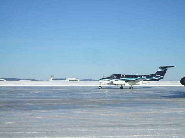 Beechcraft Super King Air 350 (C-FPWR) - Justed started up and ready to depart the ramp at Goose Airport NL. Jan 11/09