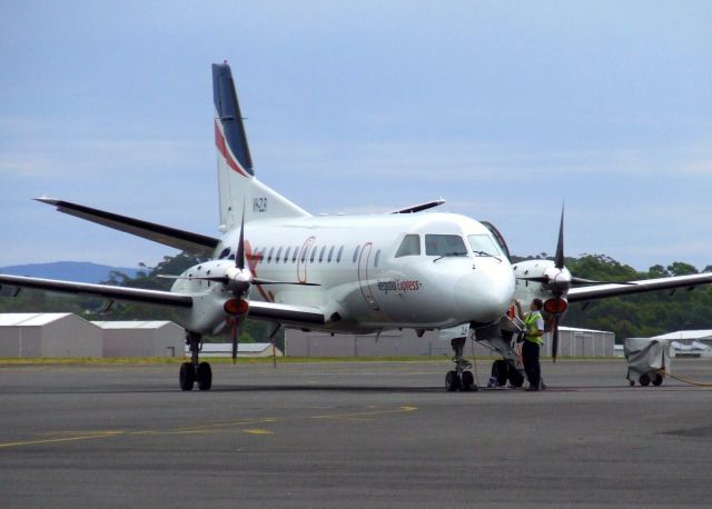 Saab 340 (VH-ZLR) - A very rare visitor. Adelaide-based aircraft visiting Wynyard, Tasmania!. Jan 28, 2014.