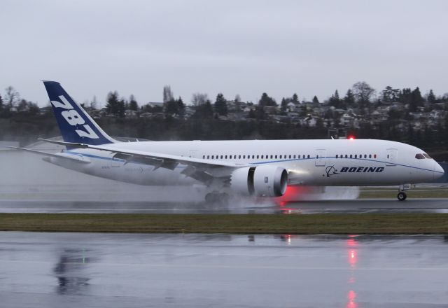 Boeing 787-8 (BOE4) - BOE004 Heavy seen rolling out at BFI after a successful test flilght.