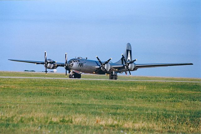 Boeing B-29 Superfortress (N529B) - B-29 Fifi taxing in to the ramp after preforming at an Air Power Air Show at KOKC