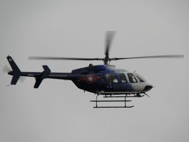 Bell 407 (N513MT) - Wings Air Rescue III, a medevac chopper based at Jenkins, KY, on approach to Air 51 FBO for fuel at Blue Grass Airport (KLEX) in Lexington.