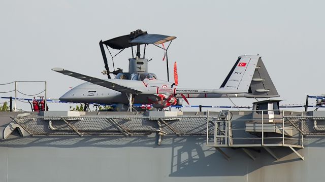 PDT1 — - Bayraktar TB2 (PT-1) aboard TCG Anadolu (Istanbul).