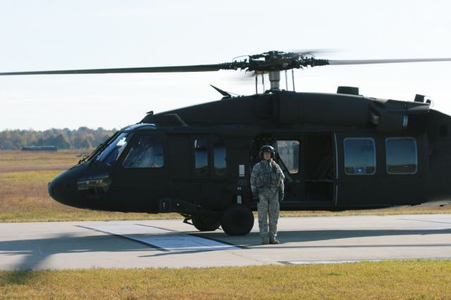 — — - Female Flight Crew Army Black Hawk Helicopter Hardwood Range Central WI USA
