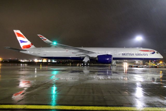 Airbus A350-1000 (G-XWBJ) - Parked on Stand 541 on 1-Mar-22 shortly after operating delivery flight BAW9150P from LFBO.