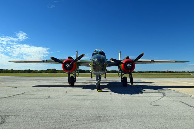 North American TB-25 Mitchell (N25YR) - TB-25 Yellow Rose stops bye Georgetown TX. 