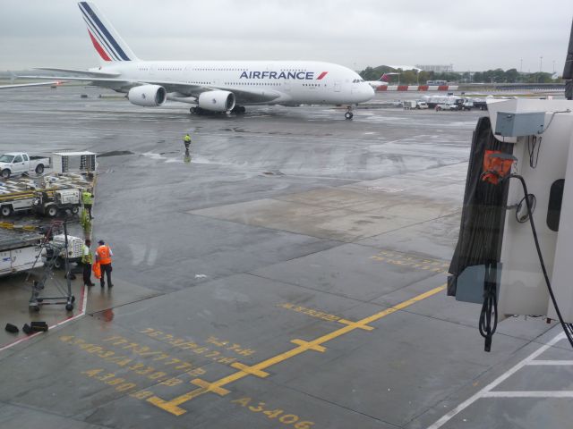 Airbus A380-800 — - Arriving from Paris