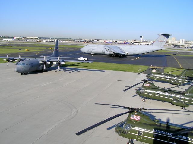 — — - Presidential visit to PHL brought in HMX-1 CH-46s and a 130 and a C-5 full of limos.