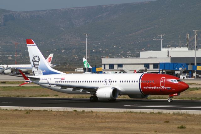 Boeing 737-700 (EI-FYE) - Norwegian B737-8 Max taking off from Athens rwy 03R