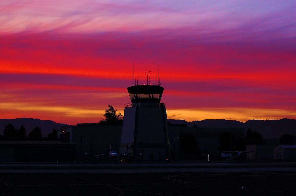 — — - Santa Monicas Airport Tower at dusk, enjoy!