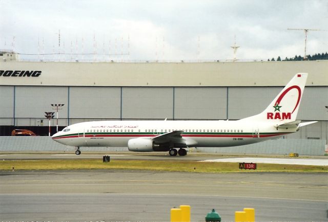 Boeing 737-800 (CN-RNK) - KBFI - brand new 737-800 series at KBFI on hold for take off, ready for a test flight.