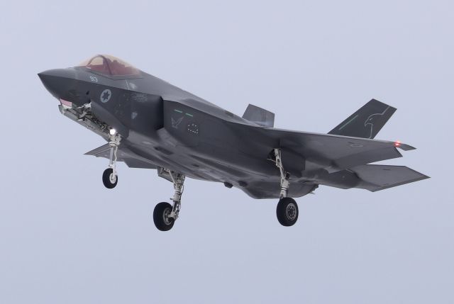 Lockheed F-35C (15-5157) - 'LION 03' arriving, from the 140 Squadron, the Golden Eagle Squadron.