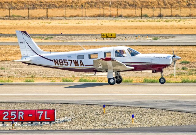 Piper Saratoga/Lance (N857WA) - Piper PA-32R-301T, Saratoga II TC at Livermore Municipal Airport, CA. July 2021.