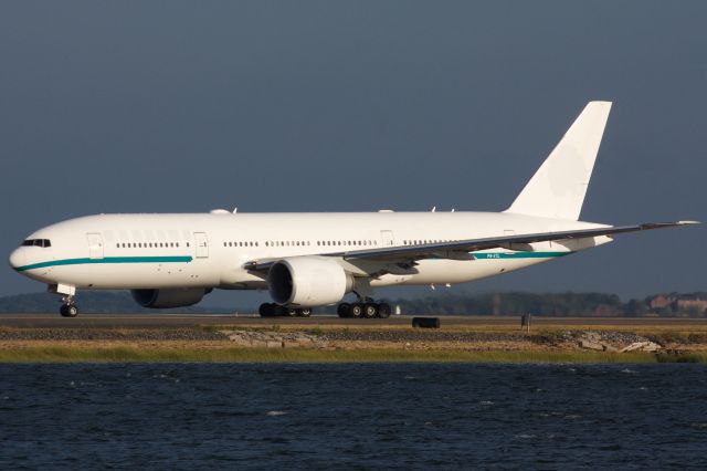 Boeing 777-200 (P4-XTL) - Comlux B777-200 departing BOS for KC on 8/8/22.