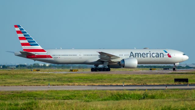 BOEING 777-300 (N726AN) - Taken August 12 2019 at Founders' Plaza at Dallas-Fort Worth International.