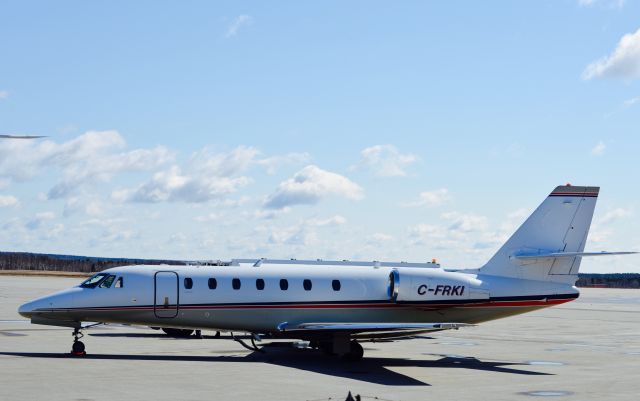 Cessna Citation Sovereign (C-FRKI) - Departing Gander Airport after refuelling enroute to Saint John, NB.