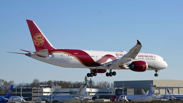 Boeing 787-9 Dreamliner (B-207N) - BOE981 on final to Rwy 16R to complete a B1 flight on 11.19.18. (ln 780 / cn 64313). This is the second Dreamliner for Juneyao Airlines.