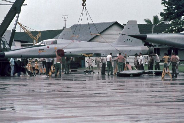 Northrop RF-5 Tigereye (74-1449) - Northrop F-5E Tiger II  USAF 74-1449 later Rmaf FM2209 Butterworth Malaysia August 1975.