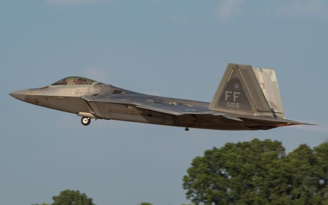 Lockheed F-22 Raptor (08-4156) - Loco giving the crowd a lovely golden hour takeoff during EAA Airventure 2019.