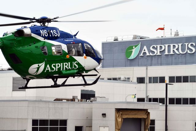 KAWASAKI EC-145 (N611SJ) - Medevac Air 2 (Formerly Spirit 1) on approach to WS65 (Aspirus Wausau Hospital)