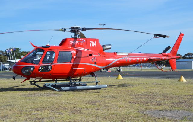 Eurocopter AS-350 AStar (VH-UUF) - Helicopter Resources conducting light house work at Flinders Island, Feb 2023