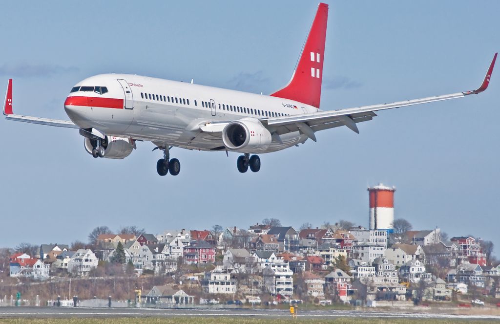 Boeing 737-800 (D-APBC) - Private Air as SAS ...inaugural arrival into Boston Logan from Copenhagen 