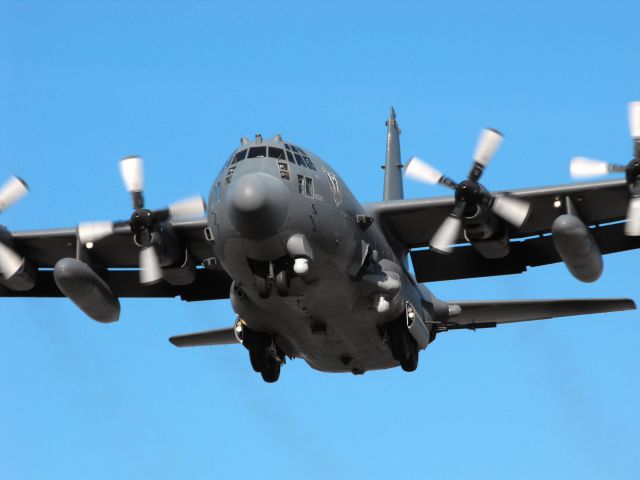 Lockheed C-130 Hercules — - USAF AC-130 as Spooky 41 short final for RWY27