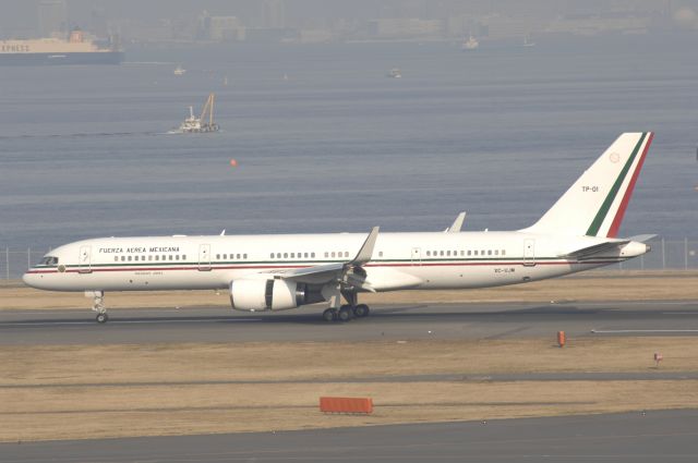 Boeing 757-200 (TAP1) - Landing at Haneda Intl Airport 34R on 2010/1/31 Mexico Gvmt