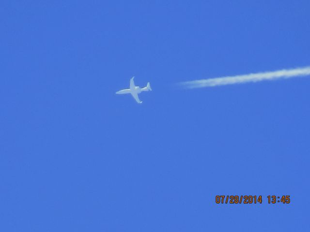 Learjet 31 (N99AT) - Learjet 31A from CTJ to HUT over Baxter Springs KS (78KS) at 43K feet.