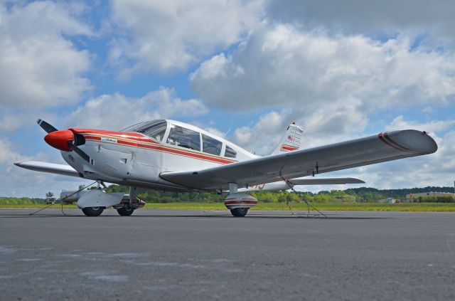 Piper Cherokee (N55915) - Piper Cherokee tied down on ramp at Northeastern Regional Airport in Edenton, NC on 4/23/16.