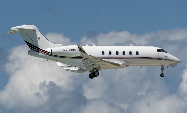 Canadair Challenger 350 (N783QS) - Taken from The Morgan Resort & Spa landing over Maho Beach