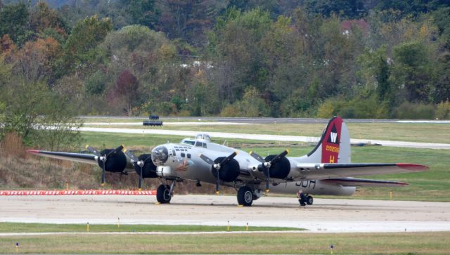 Boeing B-17 Flying Fortress (N5017N) - Catching some tarmac time is this 1945 Lockheed B-17G Flying Fortress "Aluminum Overcast" World War II Bomber in the Autumn of 2019. The first "N" does not belong on the registration number. 