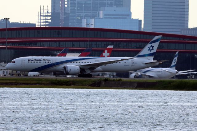 Boeing 787-9 Dreamliner (4X-EDL) - EL AL B789 diverted to BOS while operating EWR-TLV with their newest Dreamliner - B788 (4X-ERD) seen parked in back. 