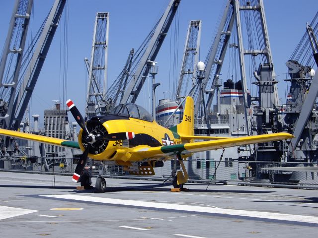 52-9263 — - T-28B on the deck of the USS Hornet (CV-12) Museum at the former Alameda Naval Air Station in Oakland, CA.