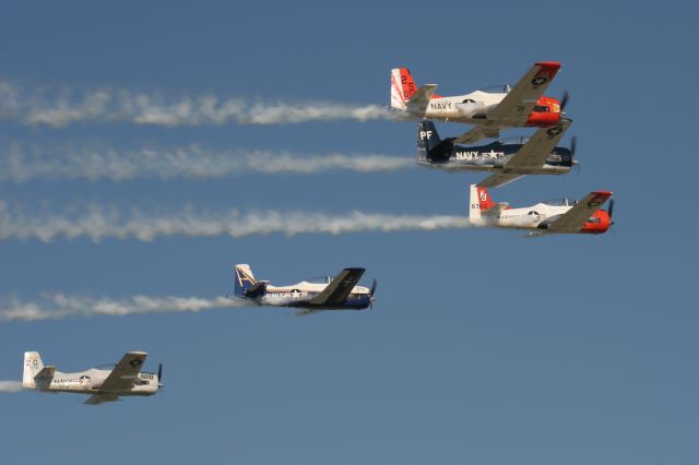 — — - T-28 Trojan Horsemen Perform at Oshkosh