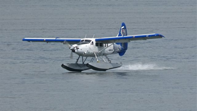 De Havilland Canada DHC-3 Otter (C-GHAG) - A Harbour Air Ltd DHC-3 (Ser#214) landing at Vancouver, BC air harbour on 5/19/13.