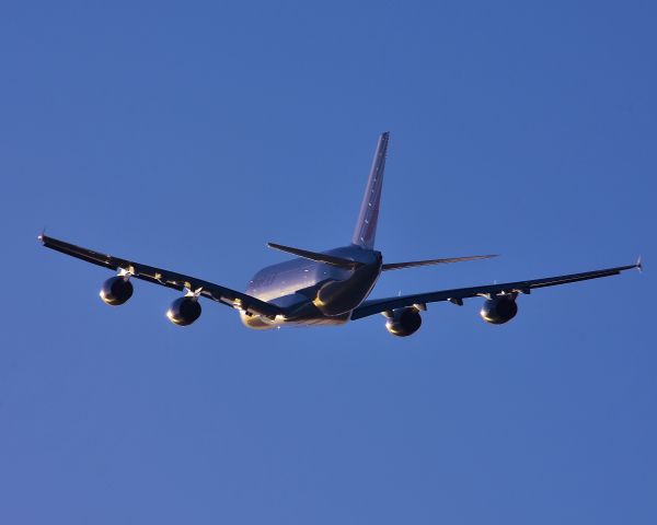 Airbus A380-800 (F-XABC) - Departing KLAX at sunset