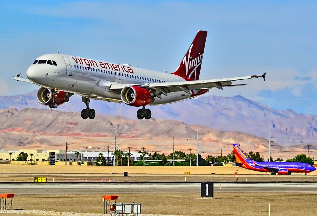 Airbus A320 (N842VE) - N842VA Virgin America Airbus A320-214 (cn 4805) "real steel"  Las Vegas - McCarran International (LAS / KLAS) USA - Nevada, August 02, 2012 Photo: Tomás Del Coro