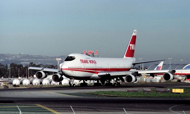 Boeing 747-200 (N305TW) - KSFO - late 1980s at SFO - 