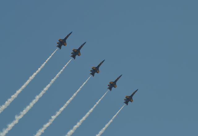 McDonnell Douglas FA-18 Hornet — - Blue Angels during Initial orientation flight practice in Sioux Falls