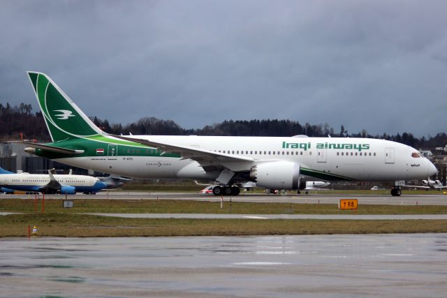 Boeing 787-8 (YI-ATD) - Lining up to depart rwy 34 on 18-Jan-24 operating flight IAW2 to ORBI.