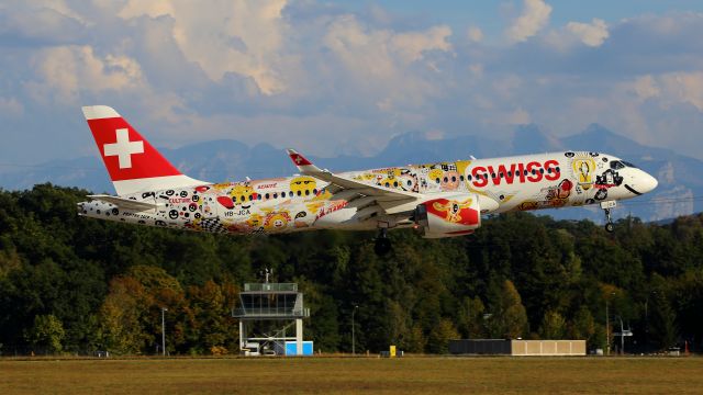 Airbus A220-300 (HB-JCA) - From Fernay-Voltaire. France. September 2018.