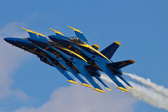 McDonnell Douglas FA-18 Hornet — - Blue Angels Friday demonstration at EAA Airventure Oshkosh 2017