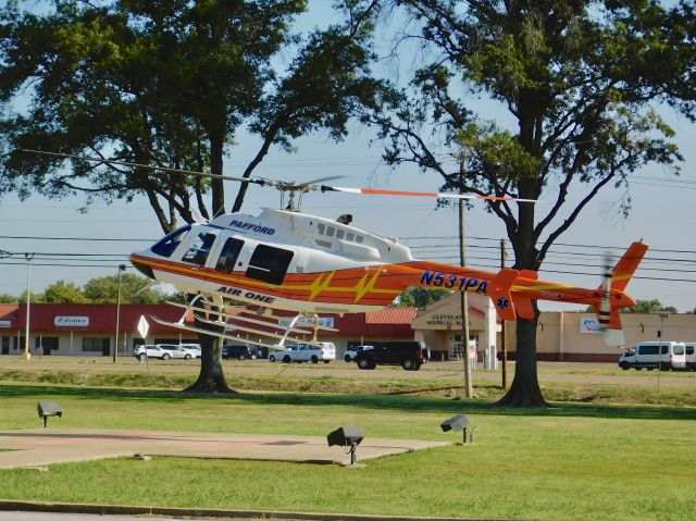 Bell 407 (N531PA) - Pafford Air One’s new spare helicopter landing at Bolivar Medical Center for the first time