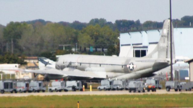 Boeing C-97 Stratofreighter (N97KC) - On display at the Minnesota ANG Museum. Taken from a Delta E175LR while taxiing out for takeoff to KGFK.