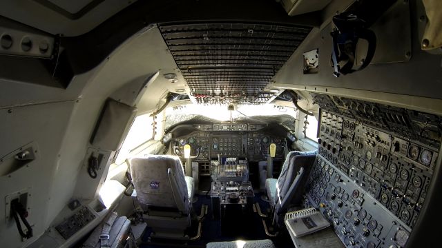 BOEING 747-100 (N905NA) - Flight deck of N905NA (aka "NASA 905").  Taken with a GoPro HERO 3 on February 1, 2013.