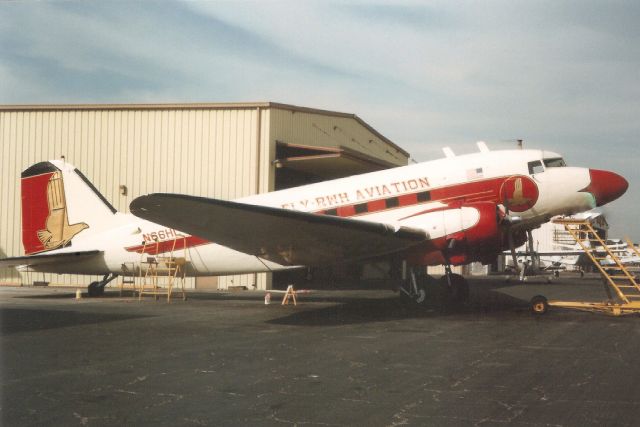 Douglas DC-3 (N66HL) - Seen here in Jan-92.br /br /Reregistered N23AJ in Mar-03,br /then N243DC 18-Oct-04.