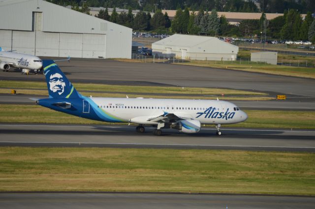 Airbus A320 (N625VA) - The first A320 that was delivered to Virgin America and the first to get repainted into the Alaska Airlines livery departing 28L as ASA1800 to San Francisco (KSFO/SFO).